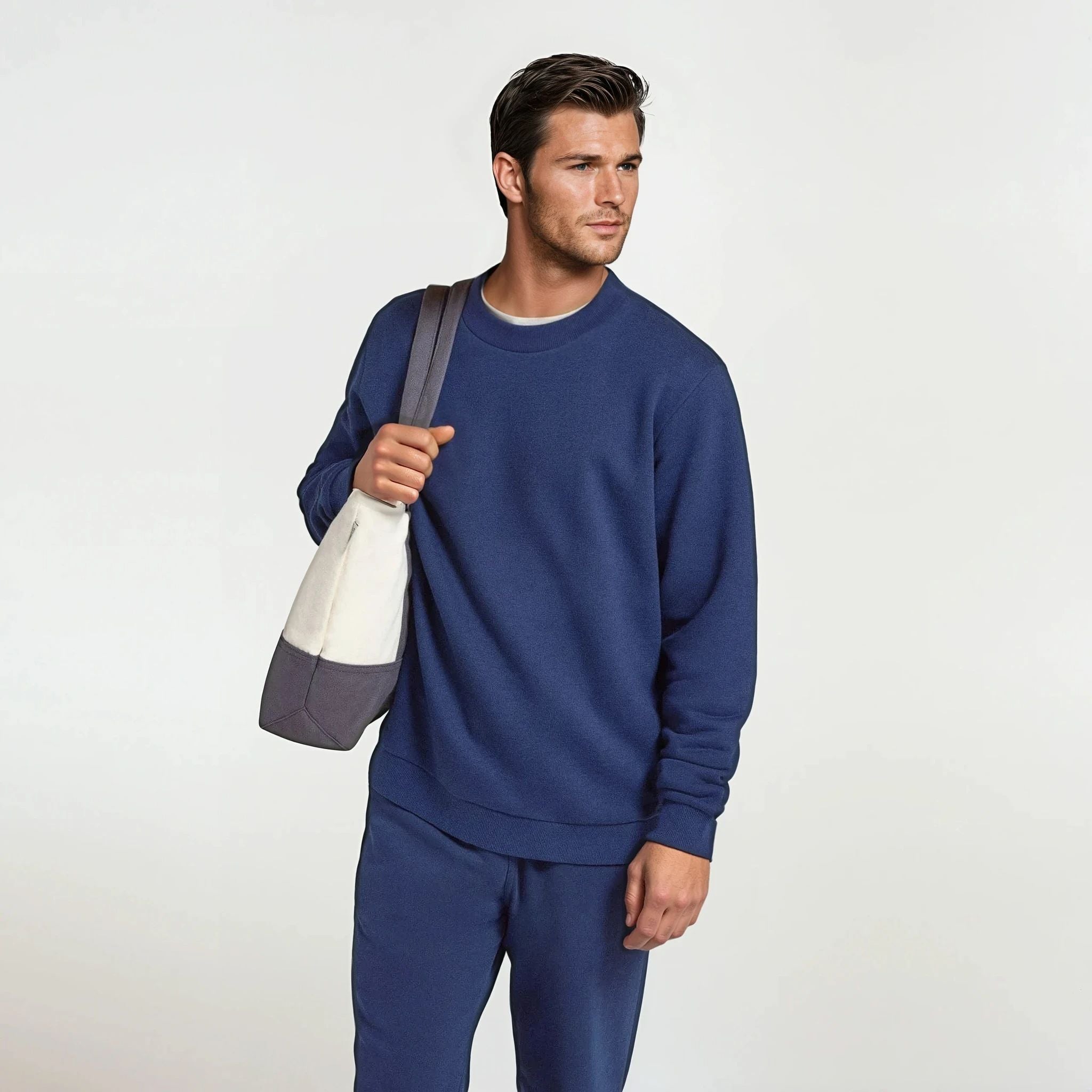 Men's Merino Blend Sweatshirt - Deep Navy - Image 2