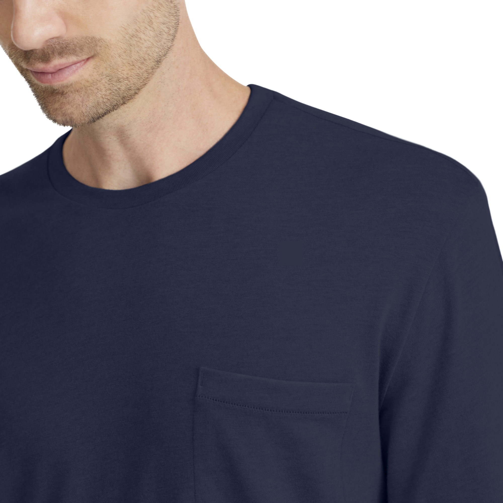 Men's Soft Merino Long Sleeve Tee - Deep Navy - Image 2