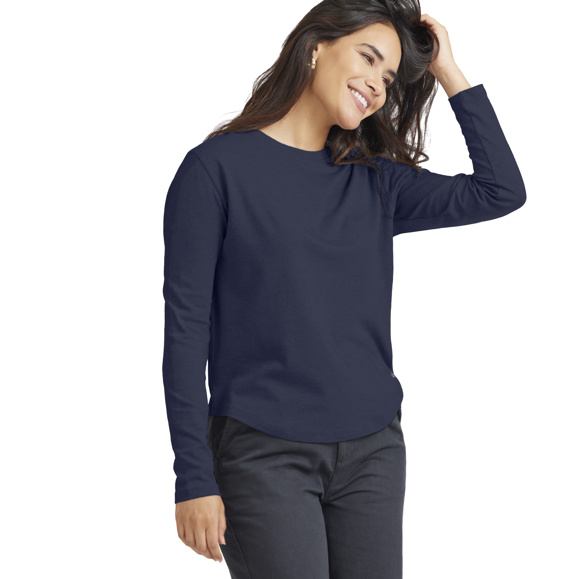 Women's Soft Merino Long Sleeve Tee - Deep Navy - Image 3
