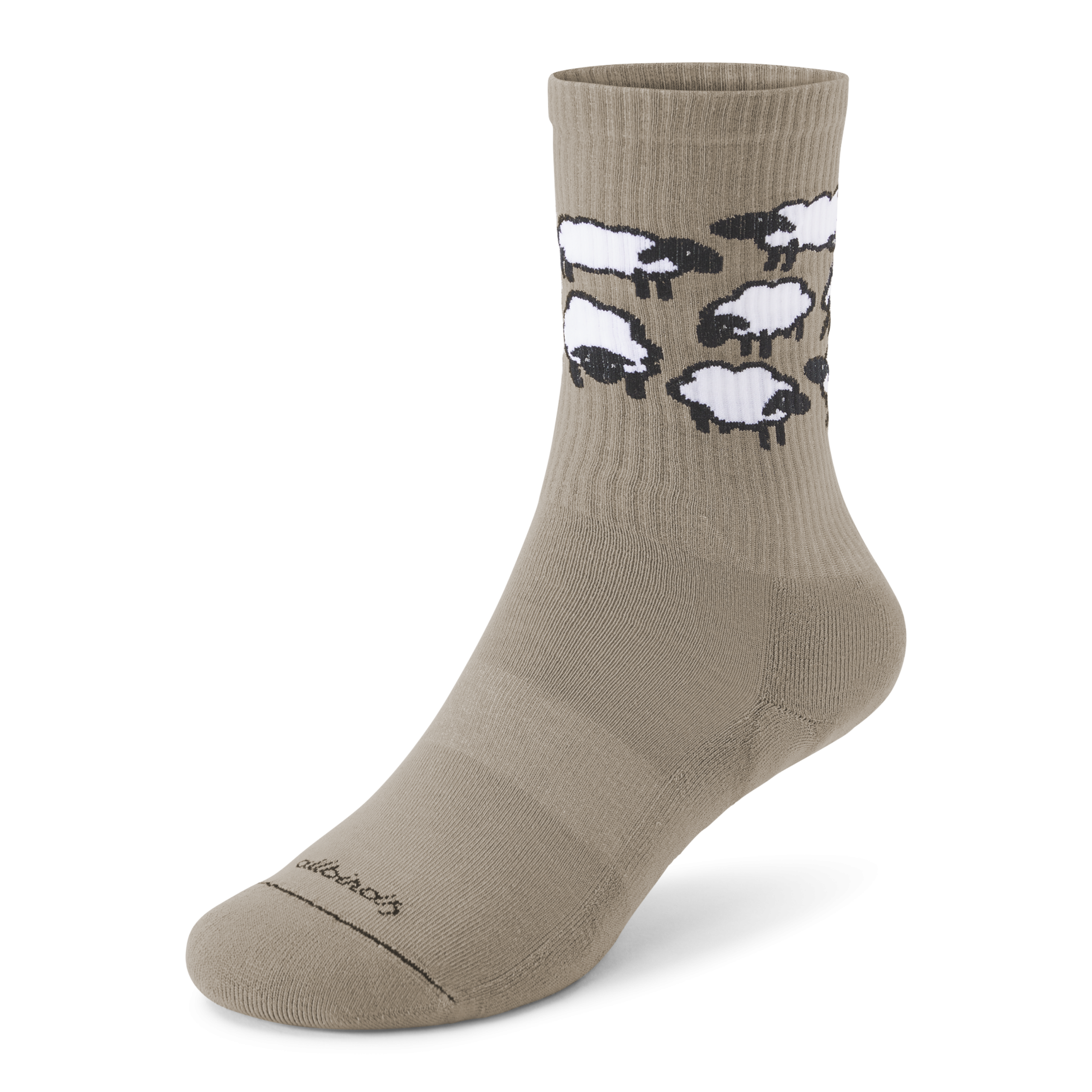 Anytime Crew Sock - Rugged Beige. Blizzard (Natural Black Sole)