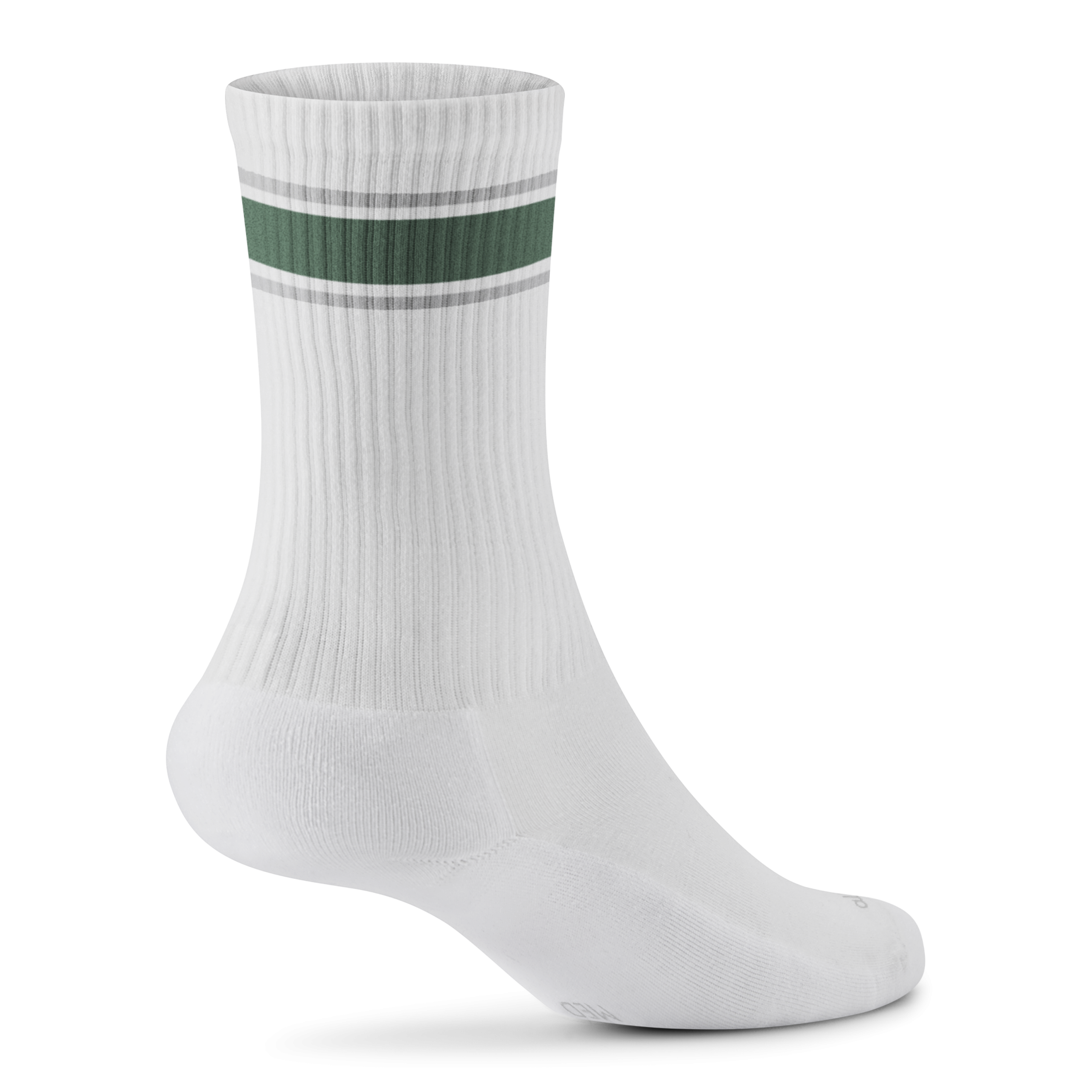 Anytime Crew Sock - Blizzard. Verdant Green (Light Grey Sole) - Image 2
